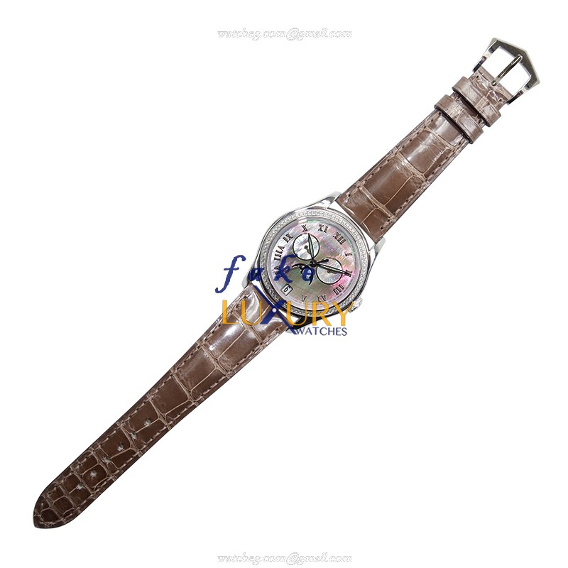 Patek Philippe COMPLICATIONS 4936G-001 Automatic 18kt White Gold Diamond Brown Dial Alligator Strap - Image 2