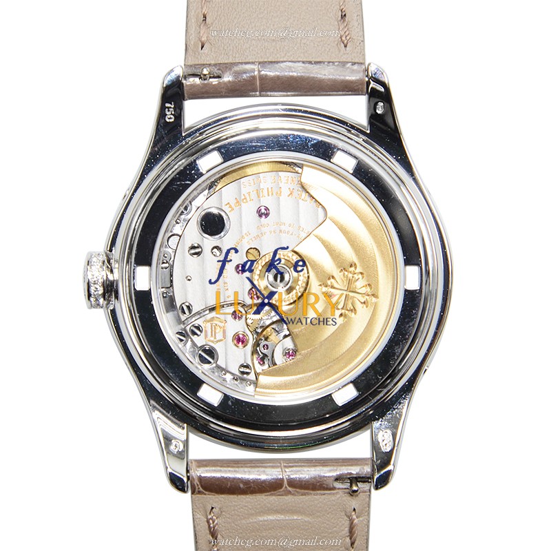 Patek Philippe COMPLICATIONS 4936G-001 Automatic 18kt White Gold Diamond Brown Dial Alligator Strap - Image 3