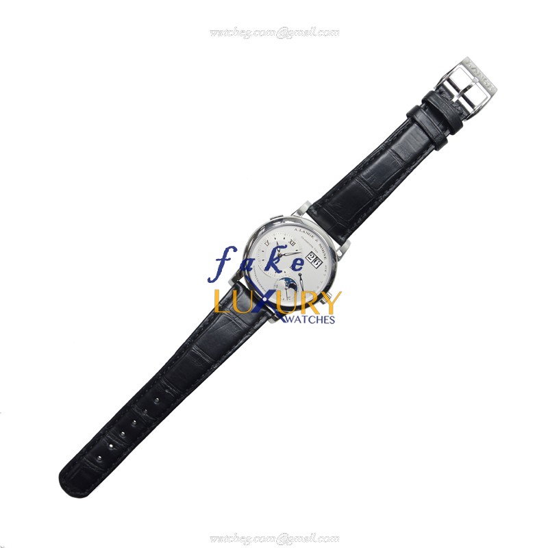 A Lange & Sohne 109.025 Grand Lange Replica Watch, Manual Wind, Platinum Case, Silver Dial - Image 2