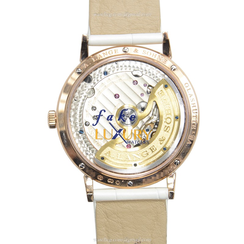 A Lange & Sohne 840.032 Saxonia Replica Watch with White Mother of Pearl Dial, Rose - Image 3
