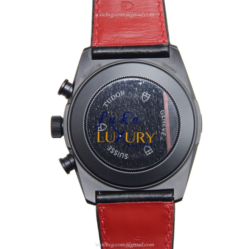 Tudor 42000CR FASTRIDER Automatic Ceramic Replica Watch, 42mm, Black Dial, Leather Strap - Image 3