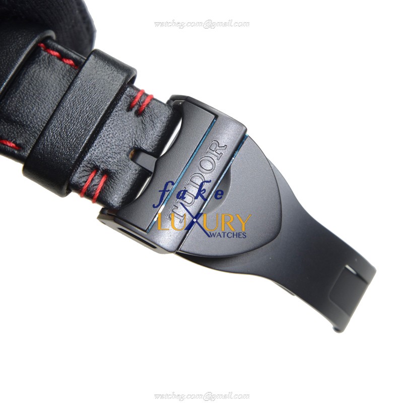 Tudor 42000CR FASTRIDER Automatic Ceramic Replica Watch, 42mm, Black Dial, Leather Strap - Image 4