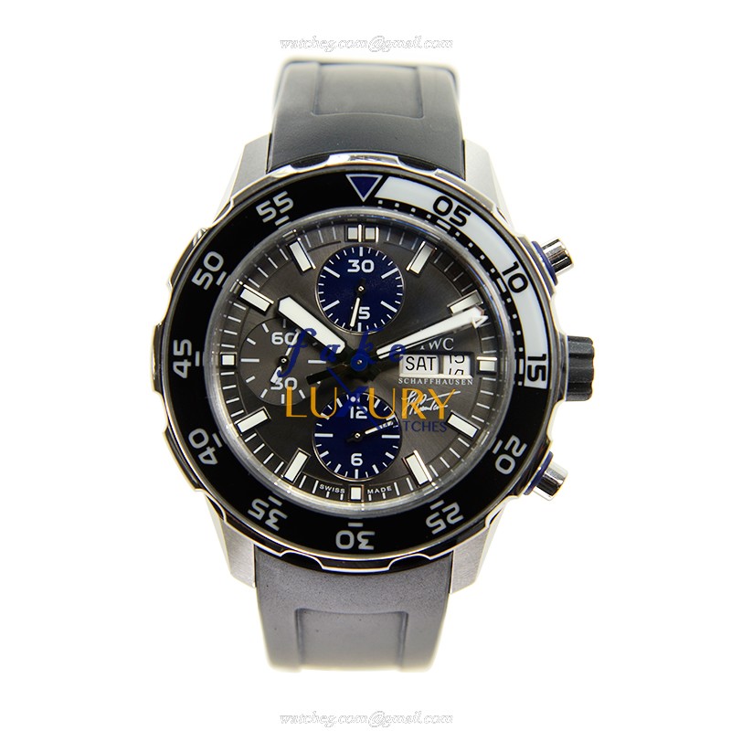 IWC IW376706 Aquatimer Replica Watch, Automatic Movement, Dark Grey Dial, Rubber Strap - Image 2