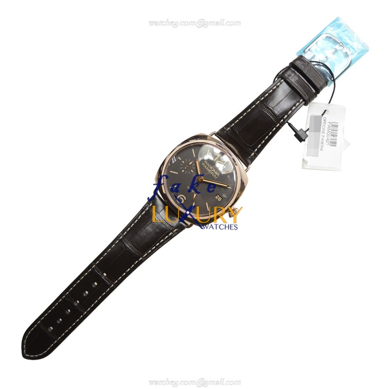 Panerai PAM00421 RADIOMIR Manual Wind 18kt Rose Gold Replica Watch, Black Dial, Dark Brown - Image 2