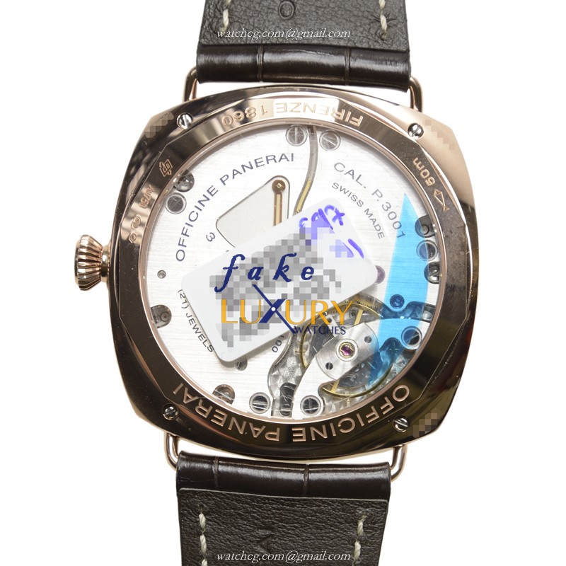 Panerai PAM00421 RADIOMIR Manual Wind 18kt Rose Gold Replica Watch, Black Dial, Dark Brown - Image 3