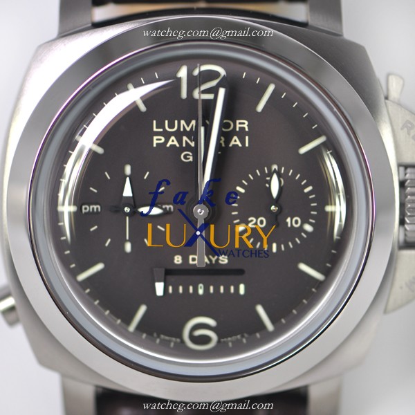 Panerai PAM00311 LUMINOR Manual Wind Titanium Replica Watch, 44mm, Dark Brown Dial & Brown - Image 3
