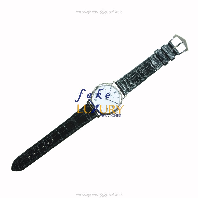 Patek Philippe 5120G-001 Calatrava 18kt White Gold Automatic Black Alligator Replica Watch - Image 2