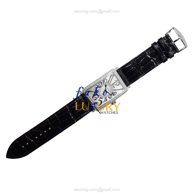 Franck Muller 1002 QZ D CD 1R OG Replica Watch, Quartz, Silver Dial, 18kt White Gold & Diamond - Image 2
