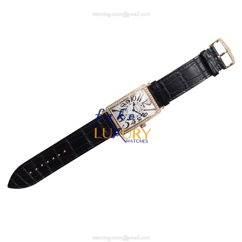 Franck Muller 1002QZ REL D 1R 5N LONG ISLAND Quartz 18kt Rose Gold & Diamond Replica Watch, Swiss - Image 2