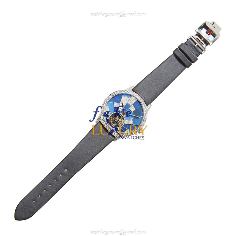 Jaeger-Lecoultre Q3413405 Replica Watch, Blue Dial, 18kt White Gold Diamond Case, Automatic - Image 2