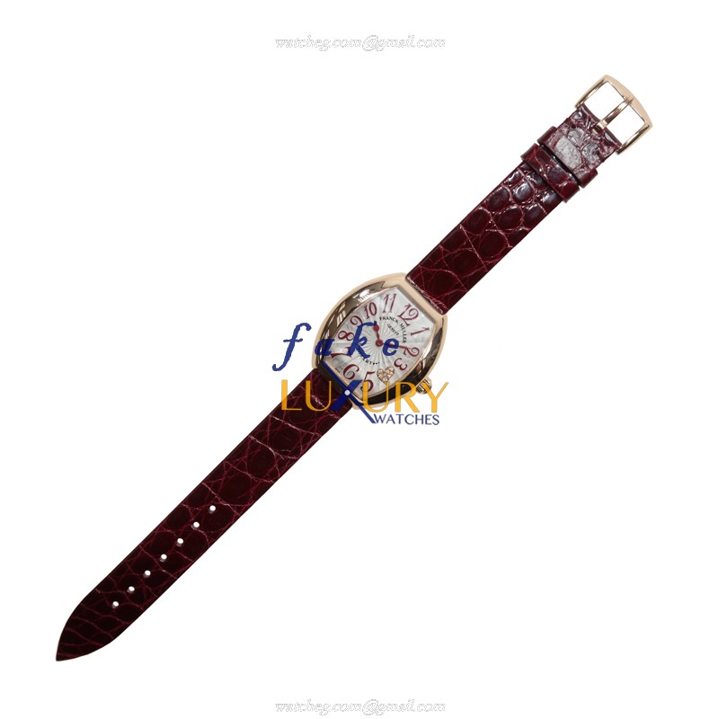 Franck Muller 5002 L QZ C4 CD 5N HEART Quartz 18kt Rose Gold Replica Watch, Swiss Movement, Silver - Image 2