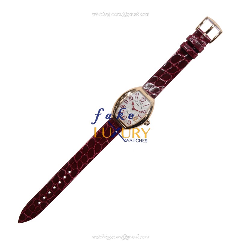 Franck Muller 5002 S QZ C4 CD 5N Heart Quartz 18kt Rose Gold Red Alligator Watch - Image 2