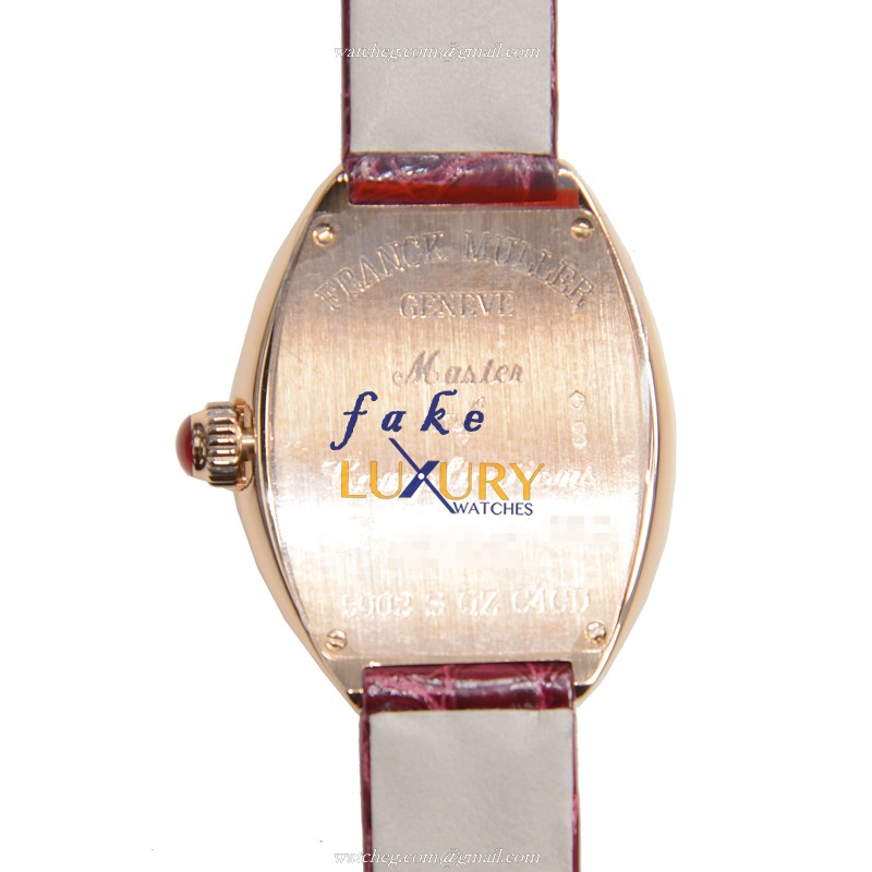 Franck Muller 5002 S QZ C4 CD 5N Heart Quartz 18kt Rose Gold Red Alligator Watch - Image 3