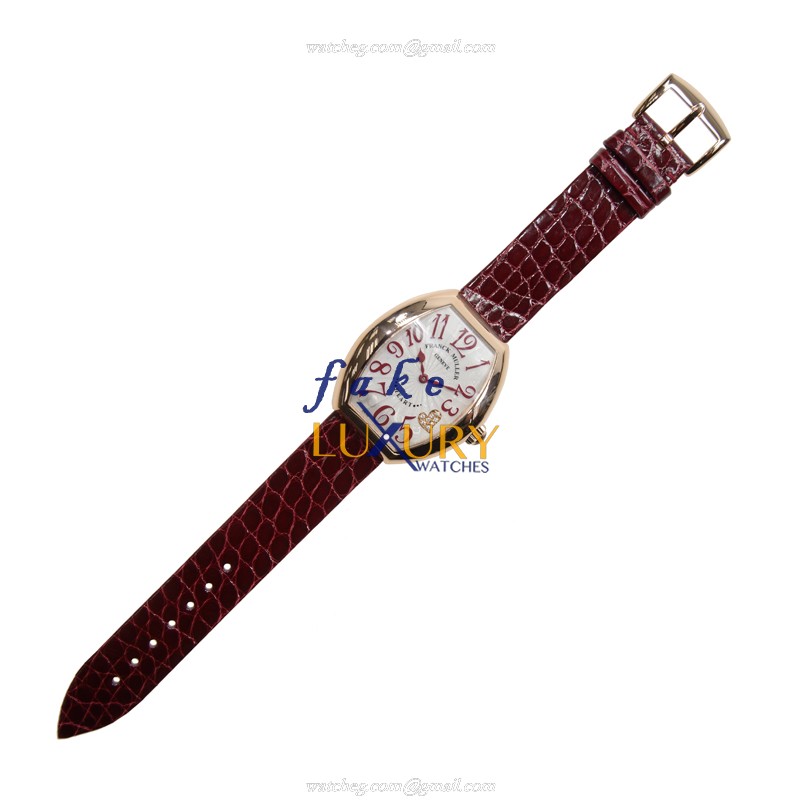 Franck Muller 5002 M QZ C4 CD 5N HEART Replica Watch, Quartz Movement, Silver Dial, 18kt Rose Gold - Image 2