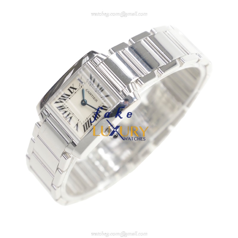 Cartier W50012S3 Quartz 18kt White Gold Replica Watch, 25mm Case, White Dial, Silver Strap - Image 3