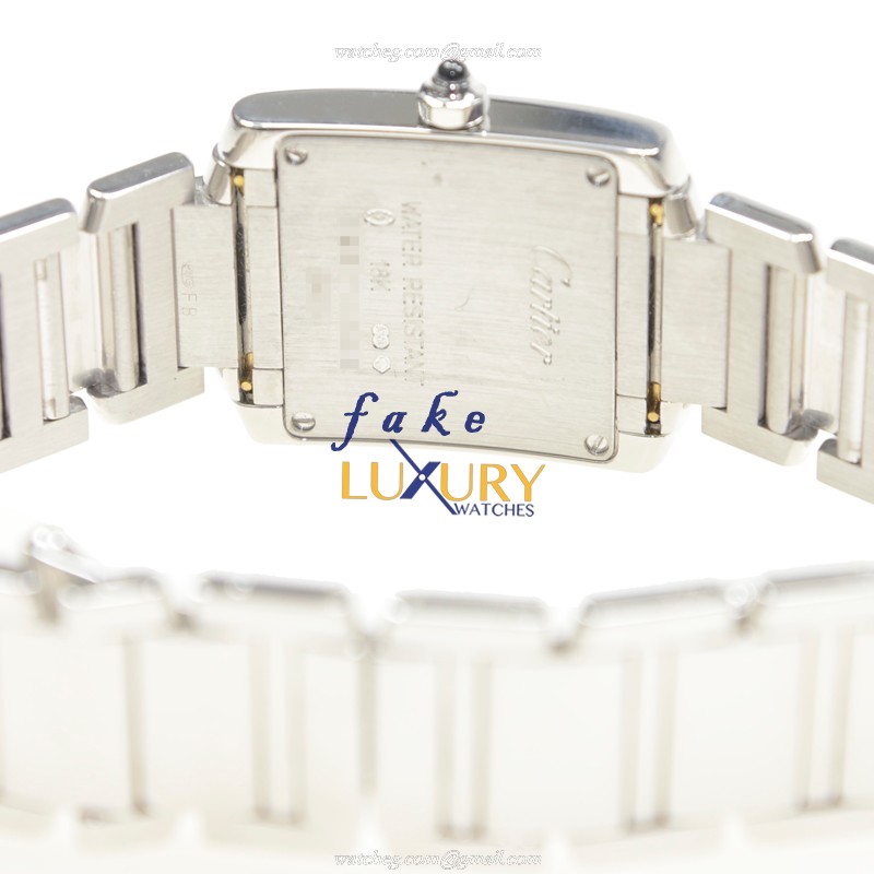 Cartier W50012S3 Quartz 18kt White Gold Replica Watch, 25mm Case, White Dial, Silver Strap - Image 4
