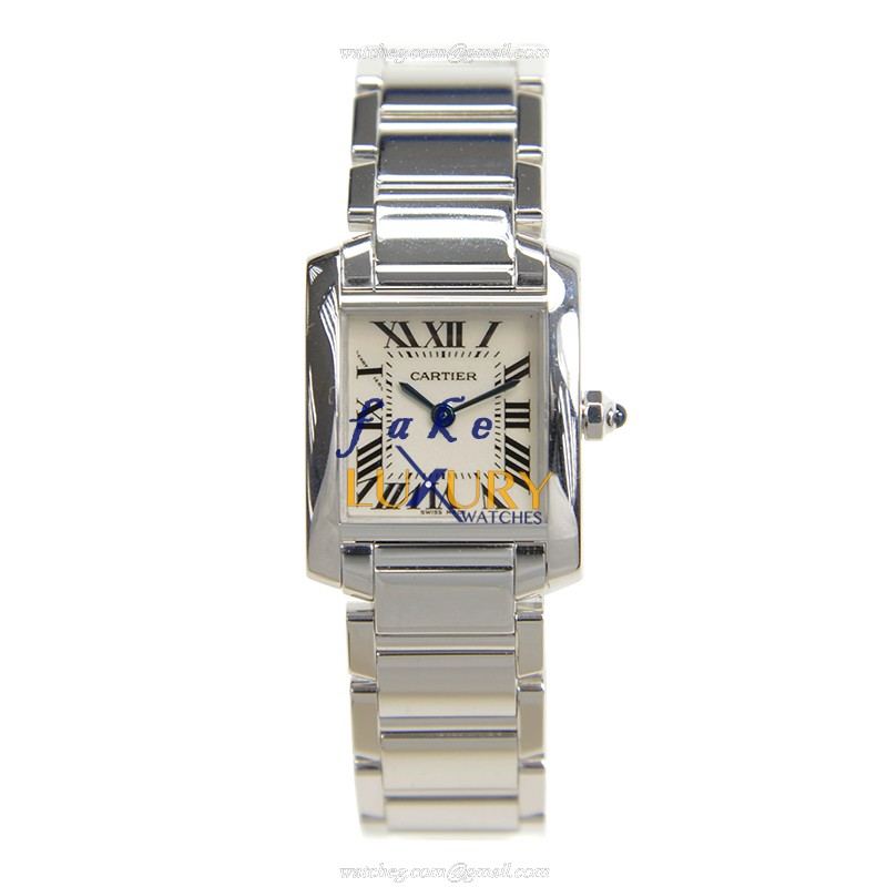 Cartier W50012S3 Quartz 18kt White Gold Replica Watch, 25mm Case, White Dial, Silver Strap - Image 2