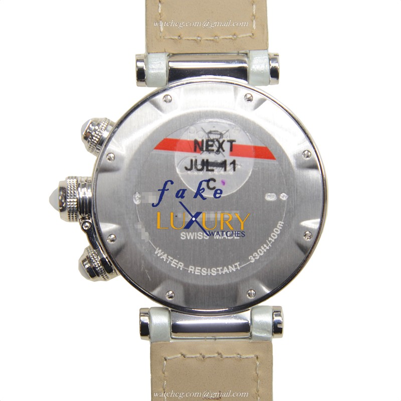 Cartier WJ130003 PASHA DE CARTIER Quartz 18kt White Gold & Diamond Replica Watch - Swiss Movement - Image 3