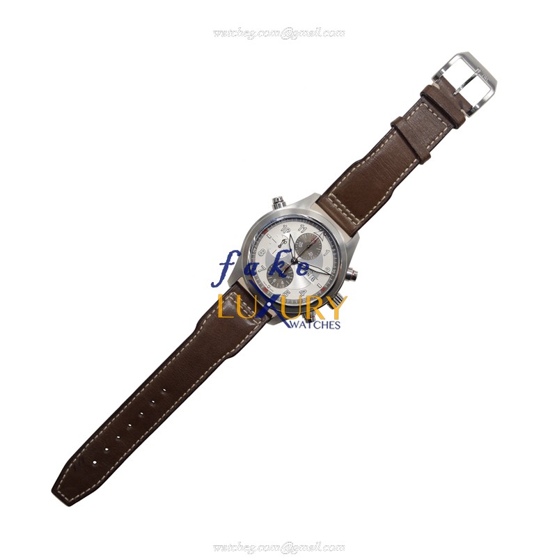 IW371806 - IWC PILOTS Automatic Stainless Steel Replica Watch Silver Dial Brown Cowhide Strap - Image 2