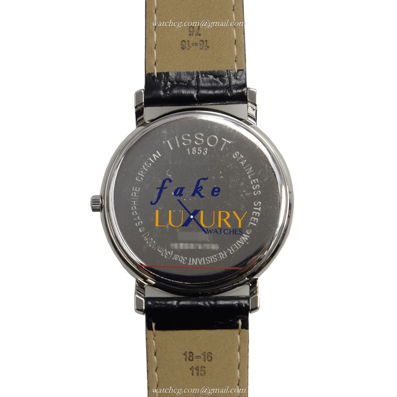 Tissot T52.1.421.13 Replica Watch, White Dial, Steel Case, Quartz Movement, Black Leather Strap - Image 3