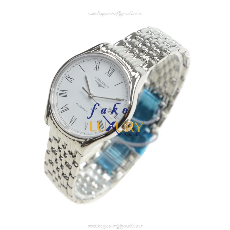 Longines L4.860.4.11.6 - Lyre Replica Watch - Automatic - Stainless Steel Case - White Dial - Image 3
