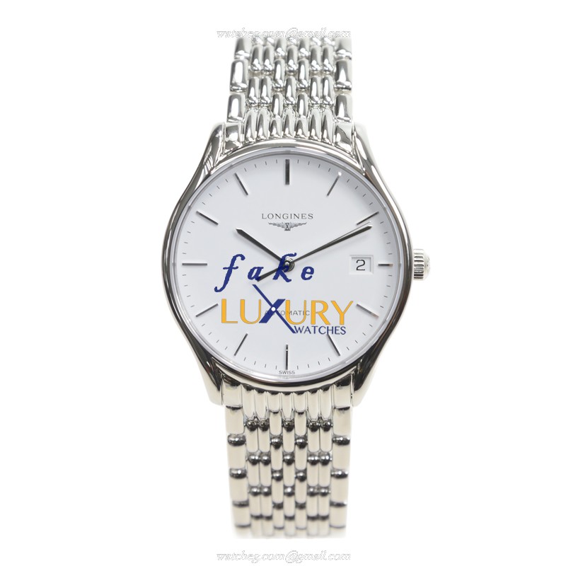 Longines L4.860.4.12.6 Automatic Replica Watch, Stainless Steel Case, White Dial - Image 2