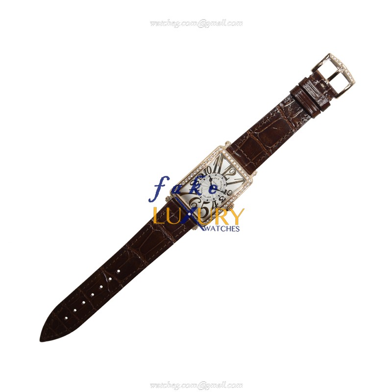Franck Muller 952 QZ REL D 1R 5N Replica Watch, Silver Dial, Rose Gold & Diamond Case, Quartz - Image 2
