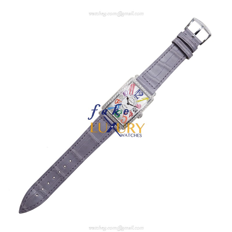 Franck Muller 952 QZ COL DRM D 1R AC Long Island Replica Watch, Quartz, Silver Dial, Purple - Image 2