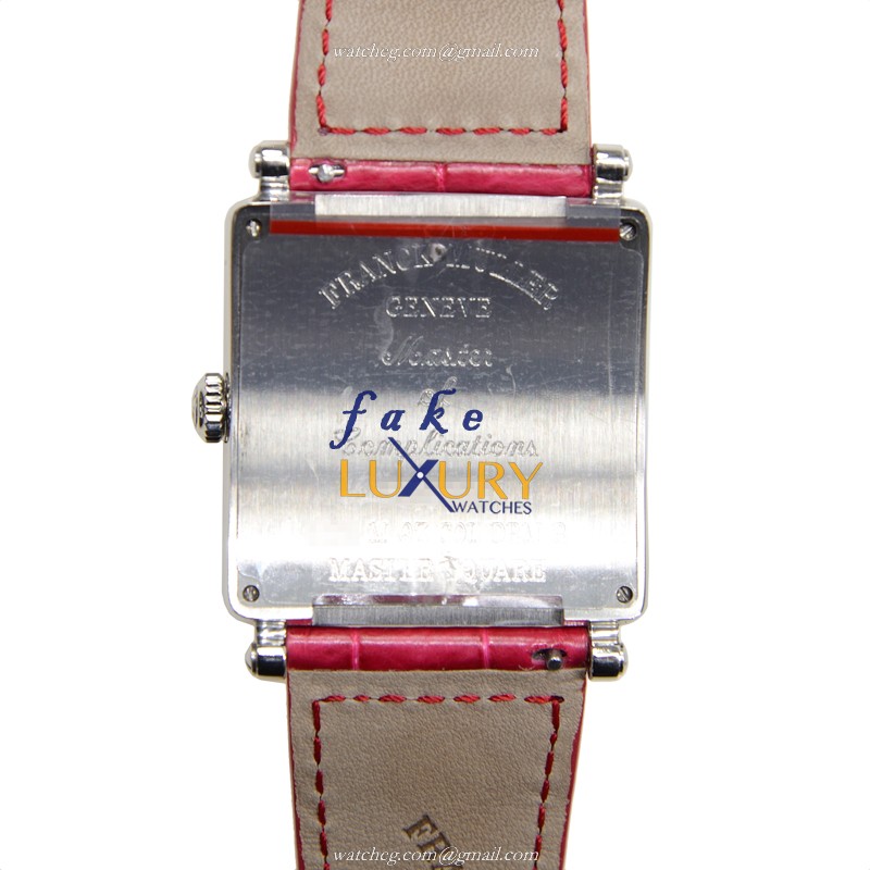 Franck Muller 6002 M QZ COL DRM R AC Quartz Stainless Steel Silver Red Alligator Replica Watch - Image 3