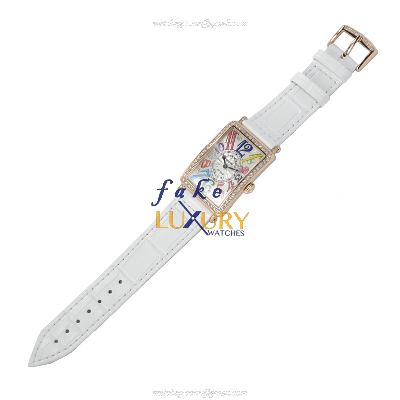 Franck Muller 952 QZ COL DRM D 1R 5N LONG ISLAND Quartz 18kt Rose Gold & Diamonds Replica Watch - Image 2