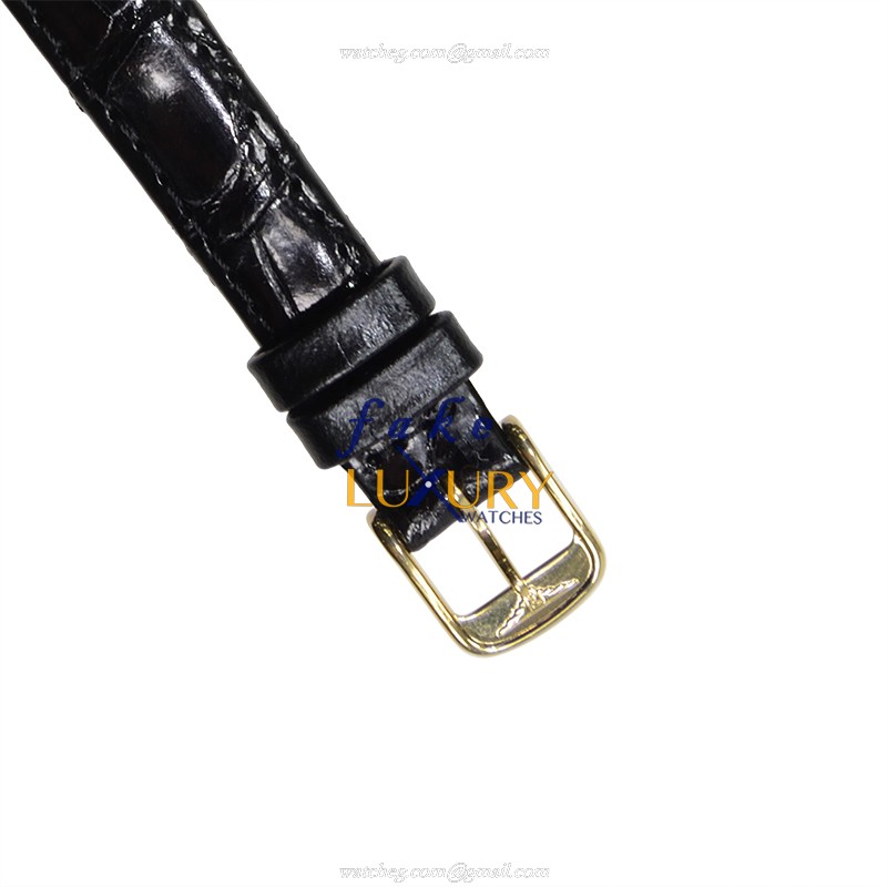 Longines L4.277.6.12.0 Replica Watch, Quartz, White Dial, 18kt Yellow Gold Case, Black Cowhide Strap - Image 3