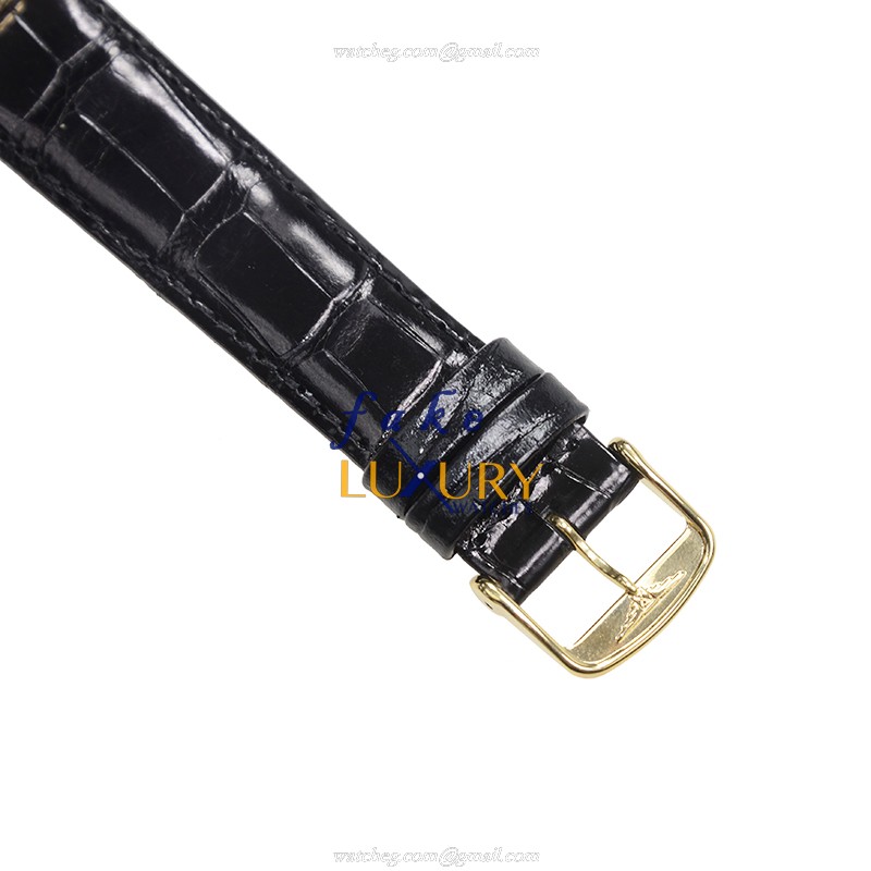 Longines L4.743.6.12.0 Quartz Replica Watch, 18kt Yellow Gold Case, White Dial, Black Alligator - Image 4