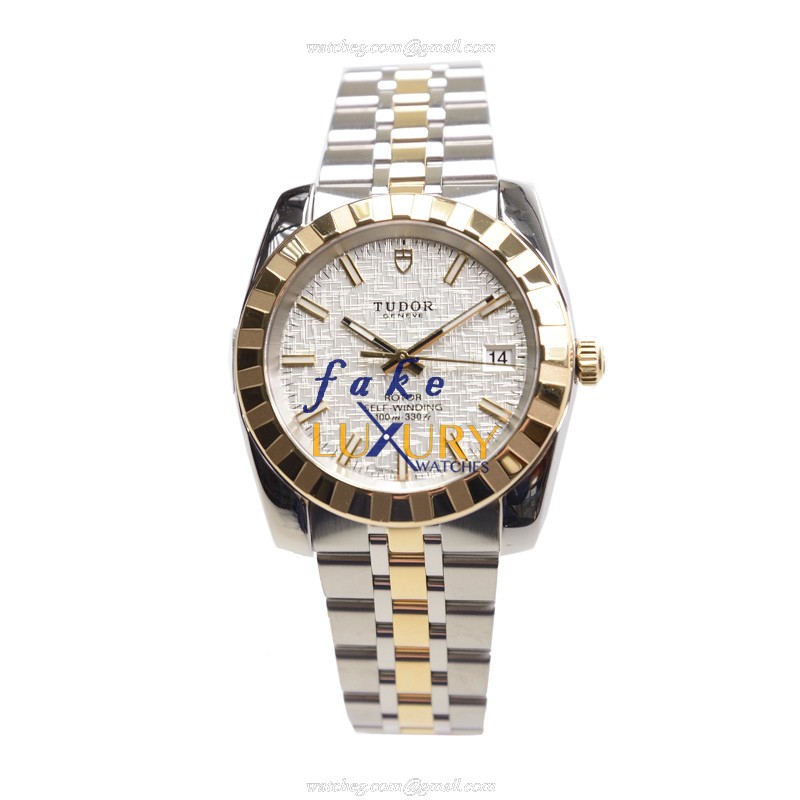 Tudor 21013-62583-SVCL CLASSIQUE Automatic 18kt Gold & Steel Replica Watch - Silver Dial, Sapphire - Image 2