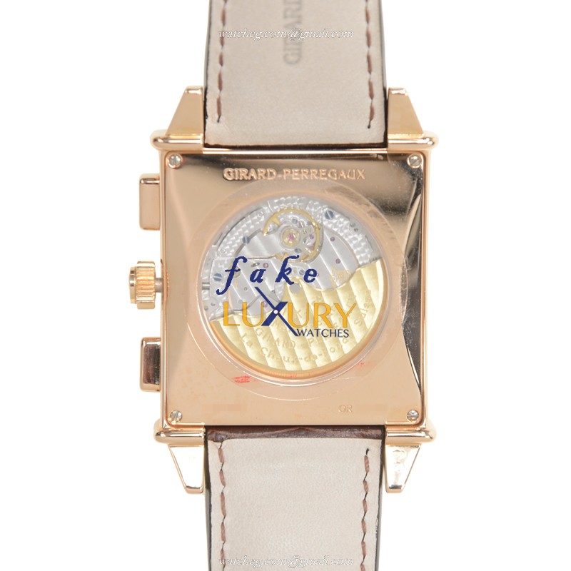 Girard Perregaux 25840-52-111BAED Vintage 1945 Replica Watch, White Dial, Rose Gold Case, Brown - Image 4