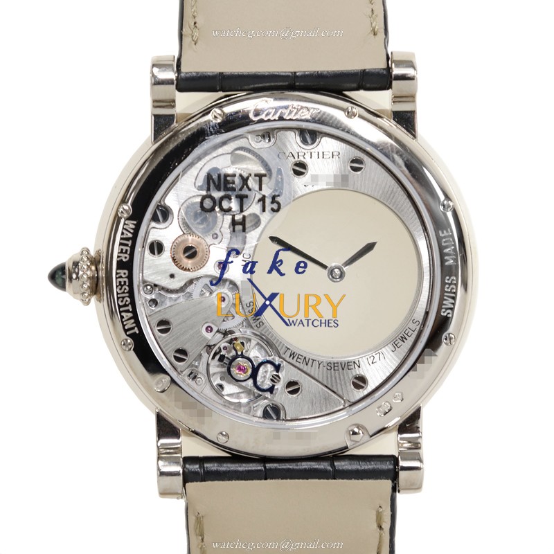 Cartier Rotonde De Cartier W1556224 Manual Wind 18kt White Gold Silver Dial Replica Watch - Image 3