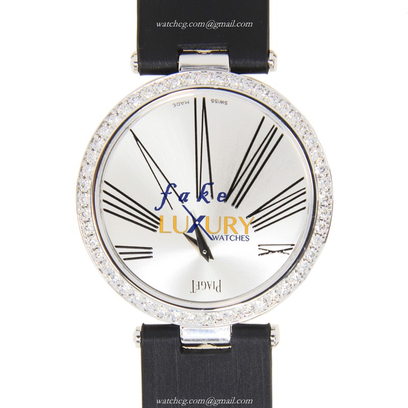 Piaget G0A34137 LIMELIGHT Replica Watch, Quartz Movement, Silver Dial, 18kt White Gold Case - Image 2