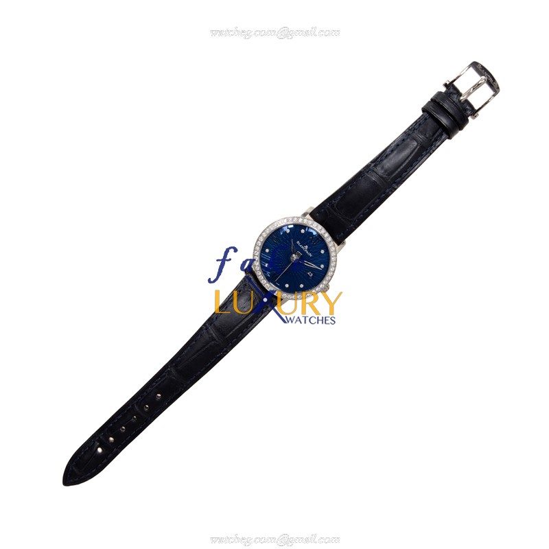 Blancpain 6102C-1929-55A Replica Watch, Women's Automatic, Dark Blue Dial, 18kt White Gold & Diamond - Image 2