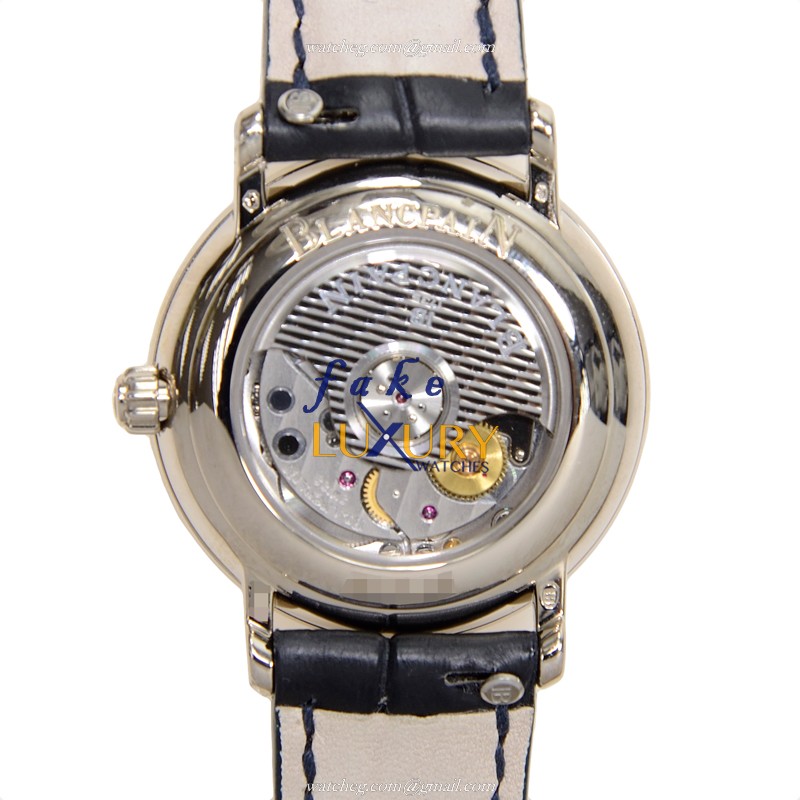 Blancpain 6102C-1929-55A Replica Watch, Women's Automatic, Dark Blue Dial, 18kt White Gold & Diamond - Image 3