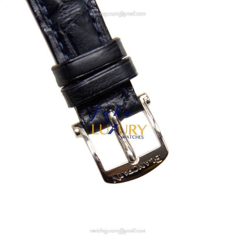 Blancpain 6102C-1929-55A Replica Watch, Women's Automatic, Dark Blue Dial, 18kt White Gold & Diamond - Image 4
