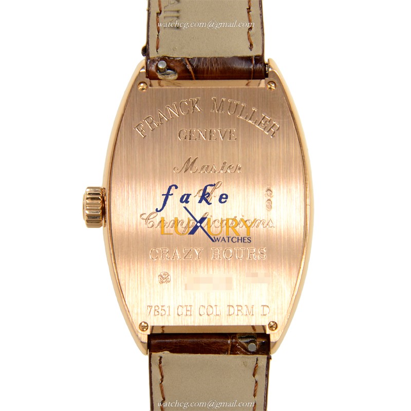 Franck Muller 7851 CH COL DRM 5N Crazy Hours Auto 18kt Rose Gold Diamond Replica Watch - Image 3
