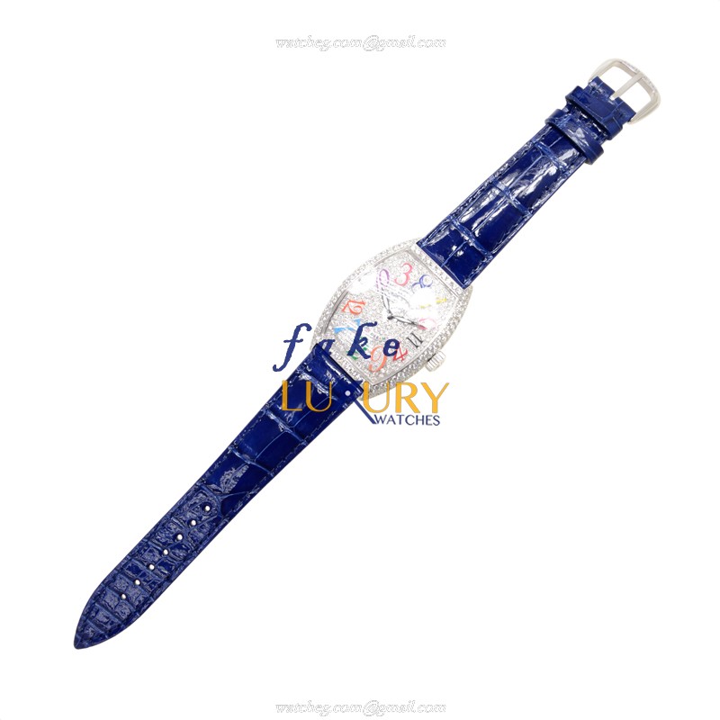 Franck Muller 7851 CH COL DRM D CD OG Replica Watch, Silver Dial, 18kt White Gold & Diamond Case - Image 2