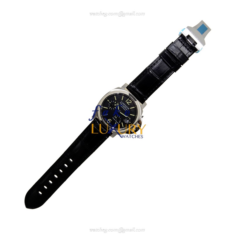 Panerai PAM00241 LUMINOR Automatic Steel Replica Watch | Black Dial, Alligator Strap - Image 2