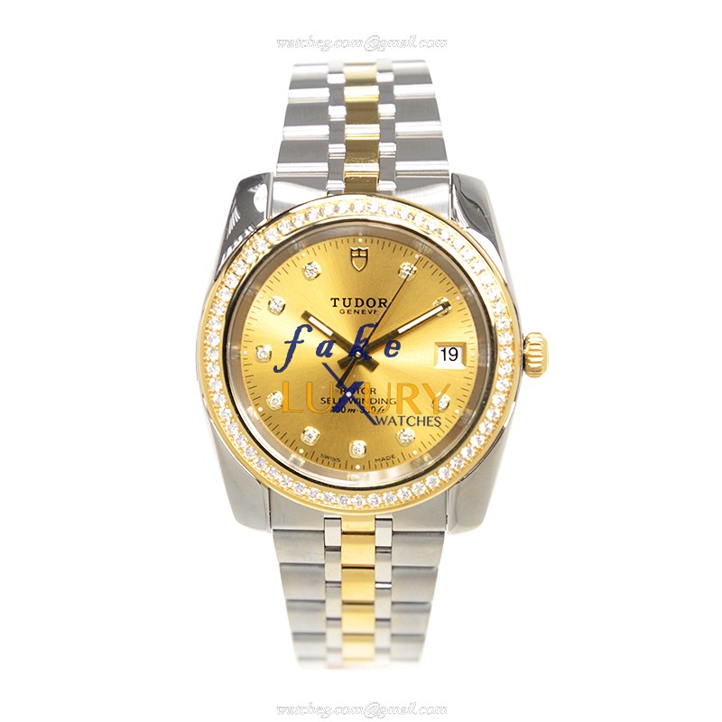 Tudor 21023-62583-10DI-CH CLASSIQUE Automatic | 18kt Gold & Diamond & Steel | Replica Watch - Image 2