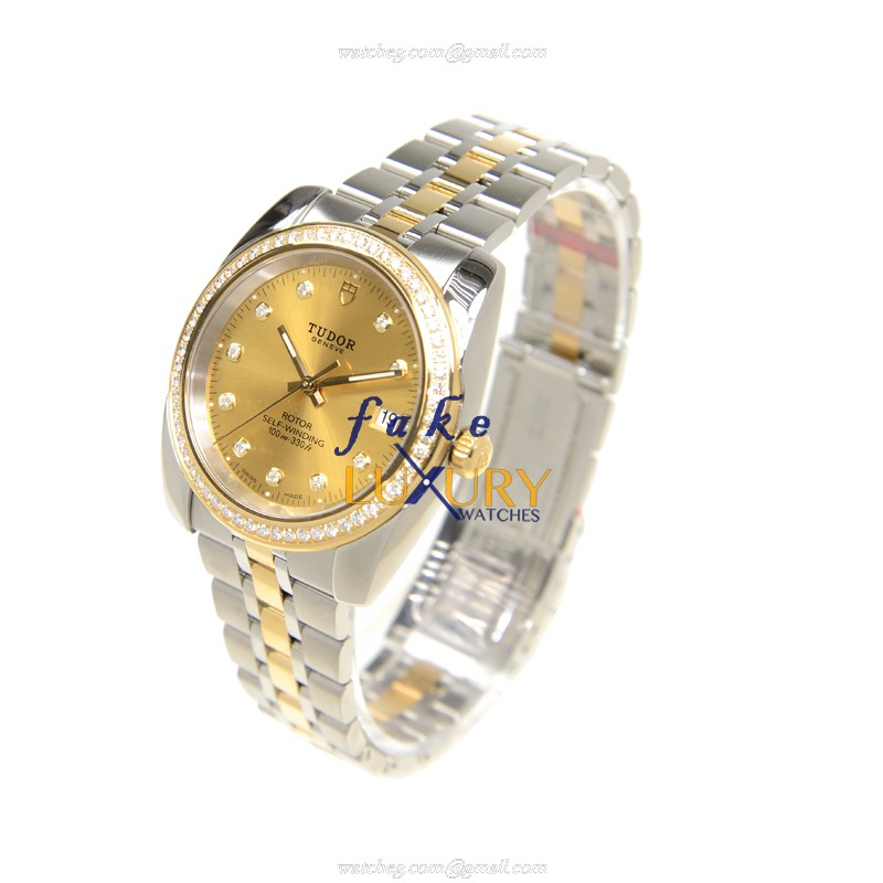 Tudor 21023-62583-10DI-CH CLASSIQUE Automatic | 18kt Gold & Diamond & Steel | Replica Watch - Image 3