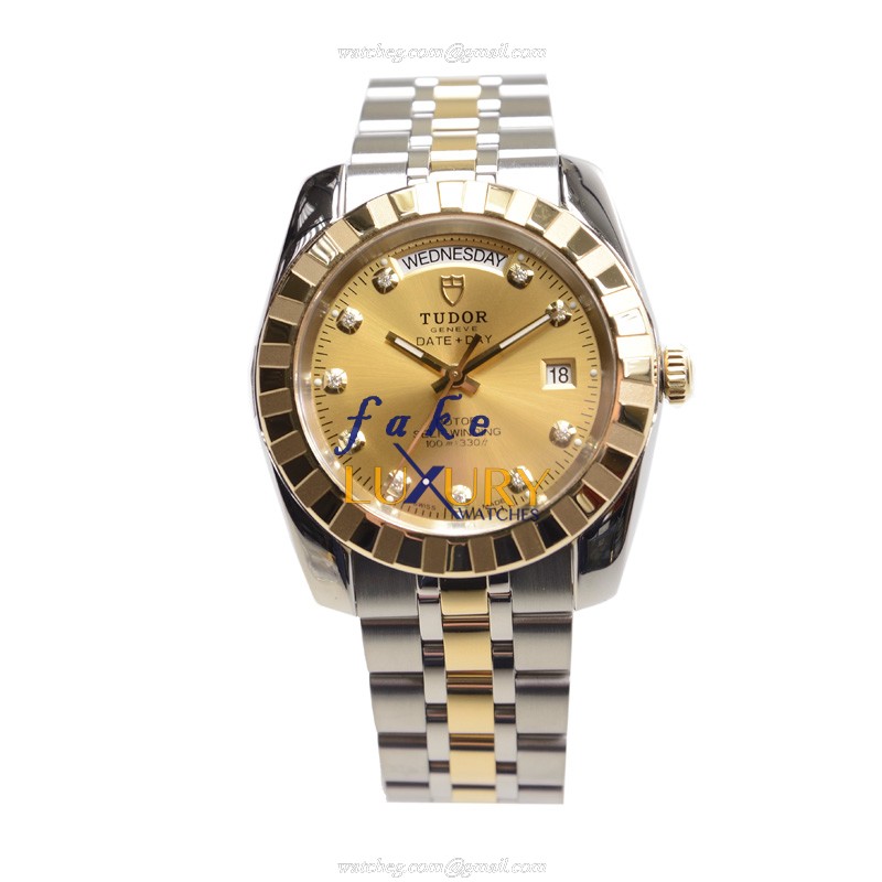 Tudor 23013-62113-10DI-CH CLASSIC Automatic - 18kt Gold & Steel Case - Replica Watch - Image 2