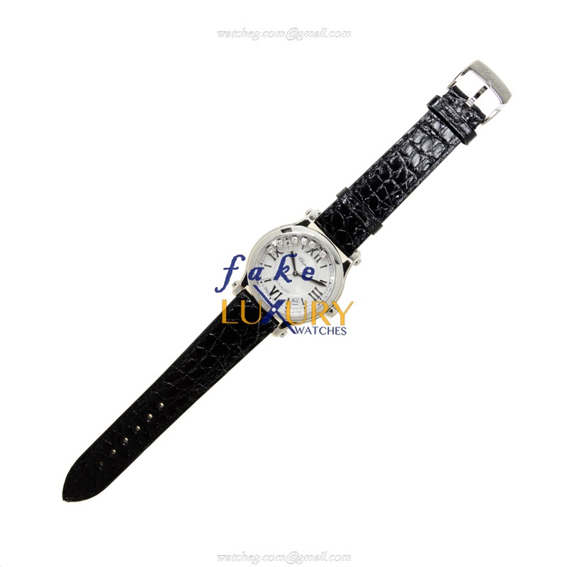 Chopard 278559-3001 HAPPY SPORT Automatic Stainless Steel Replica Watch - Silver Dial - Black - Image 2