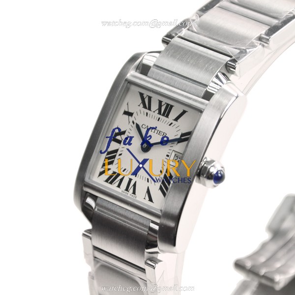 Cartier W51011Q3 TANK Quartz Stainless Steel Silvery Dial 25mm Replica Watch - Image 3