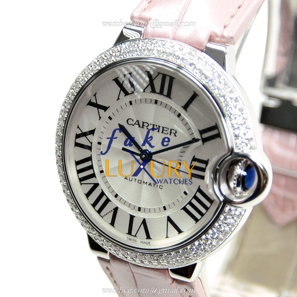 Cartier WE900651 BALLON BLEU Auto 18kt White Gold Diamond Bezel Replica Watch - Image 3