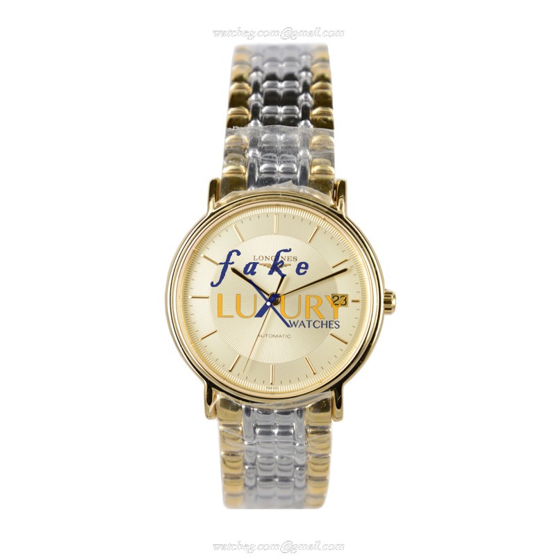 Longines L4.821.2.42.7 PRESENCE Automatic PVD Gold Beige Dial Replica Watch - Image 2