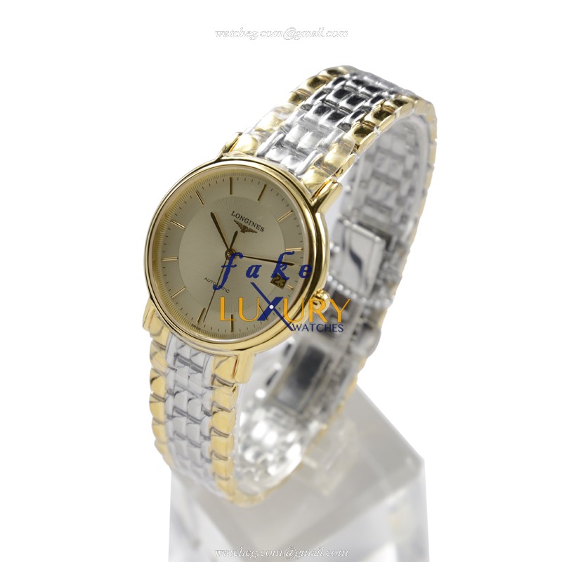 Longines L4.821.2.42.7 PRESENCE Automatic PVD Gold Beige Dial Replica Watch - Image 3